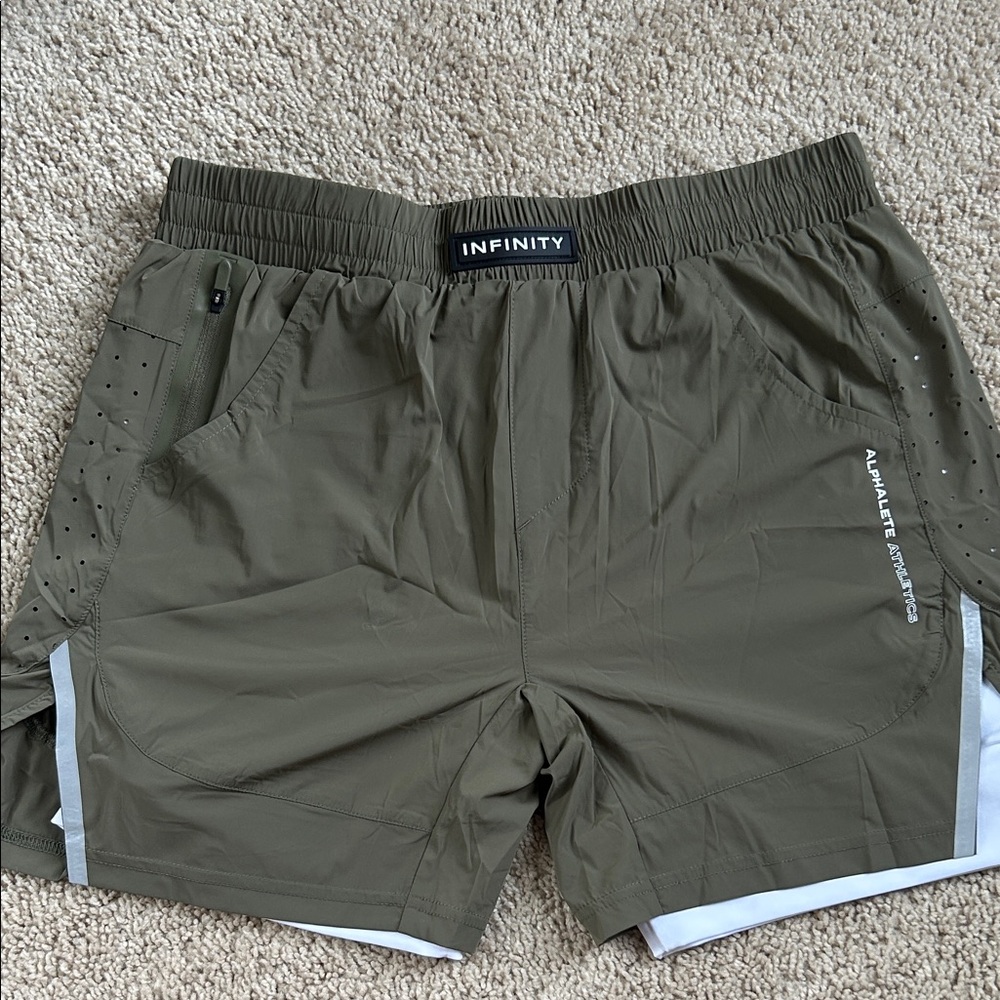 NFINITY Men's Athletic Olive Shorts